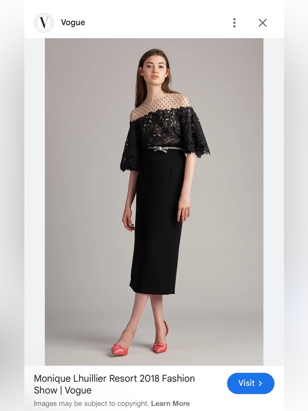 Monique Lhullier resort 2018 vogue runway lace top blouse size 4 - Picture 15 of 15